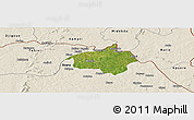 Satellite Panoramic Map of Dropo, shaded relief outside