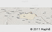 Shaded Relief Panoramic Map of Dropo, semi-desaturated