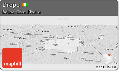 Silver Style Panoramic Map of Dropo