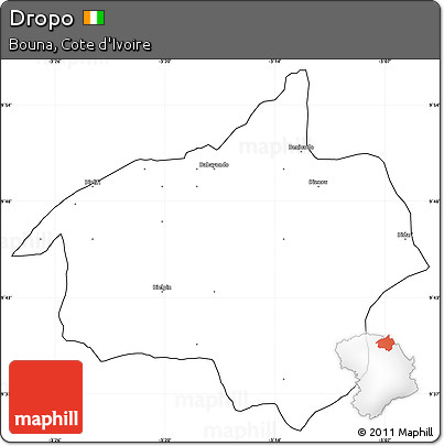 Blank Simple Map of Dropo, cropped outside