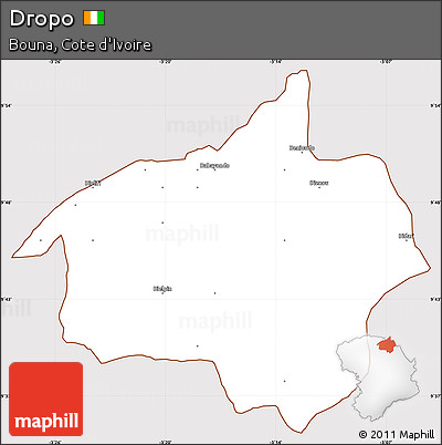 Classic Style Simple Map of Dropo, cropped outside
