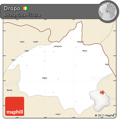 Classic Style Simple Map of Dropo