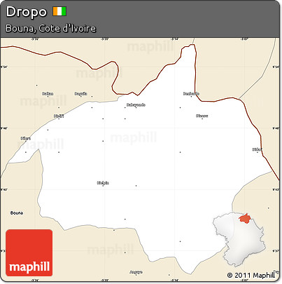 Classic Style Simple Map of Dropo