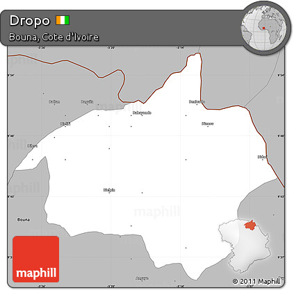 Gray Simple Map of Dropo