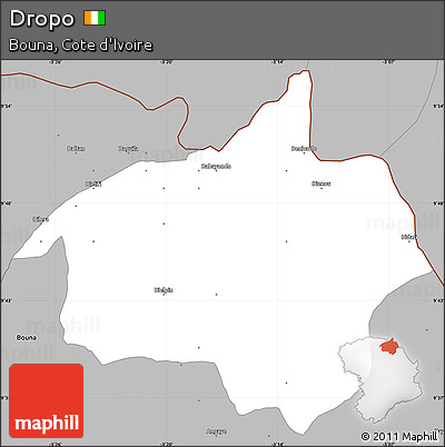 Gray Simple Map of Dropo