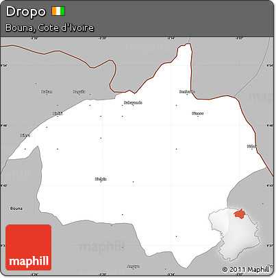 Gray Simple Map of Dropo