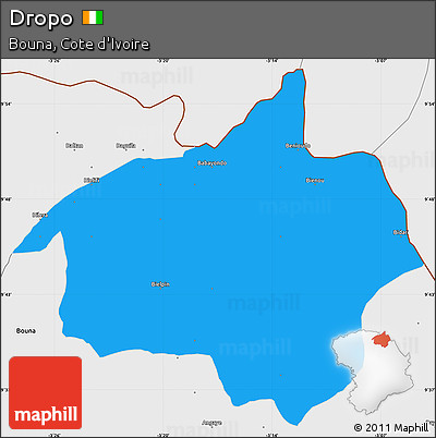 Political Simple Map of Dropo, single color outside, borders and labels