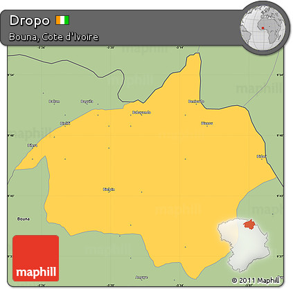 Savanna Style Simple Map of Dropo