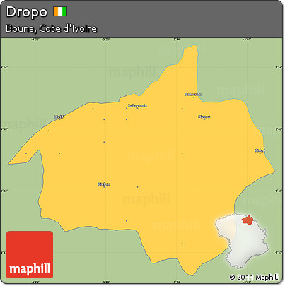 Savanna Style Simple Map of Dropo, single color outside