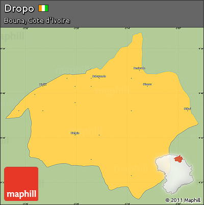Savanna Style Simple Map of Dropo, single color outside