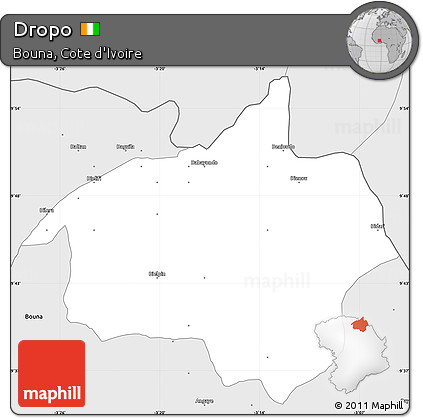 Silver Style Simple Map of Dropo