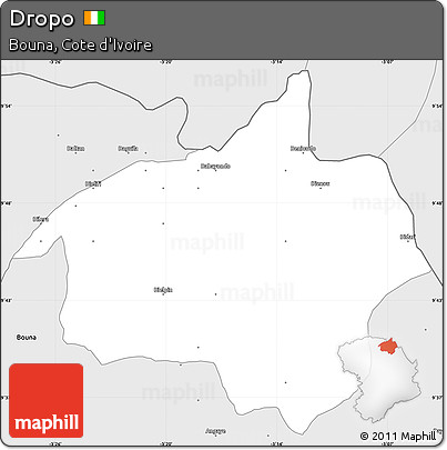 Silver Style Simple Map of Dropo