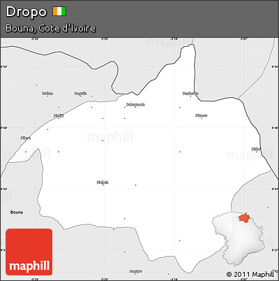 Silver Style Simple Map of Dropo