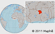 Gray Location Map of Bouna, hill shading