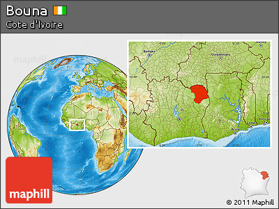 Physical Location Map of Bouna