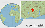 Savanna Style Location Map of Bouna