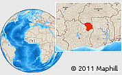 Shaded Relief Location Map of Bouna