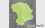 Physical Map of Bouna, darken, desaturated
