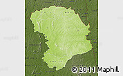 Physical Map of Bouna, darken