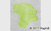 Physical Map of Bouna, lighten, desaturated
