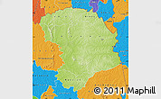 Physical Map of Bouna, political outside