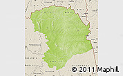 Physical Map of Bouna, shaded relief outside