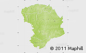 Physical Map of Bouna, single color outside