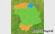 Political Map of Bouna, satellite outside