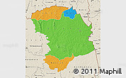 Political Map of Bouna, shaded relief outside