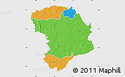 Political Map of Bouna, single color outside