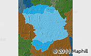 Political Shades Map of Bouna, darken