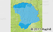 Political Shades Map of Bouna, physical outside