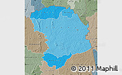 Political Shades Map of Bouna, semi-desaturated