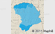 Political Shades Map of Bouna, shaded relief outside