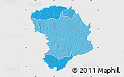 Political Shades Map of Bouna, single color outside