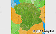 Satellite Map of Bouna, political shades outside