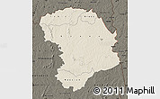 Shaded Relief Map of Bouna, darken