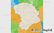 Shaded Relief Map of Bouna, political shades outside