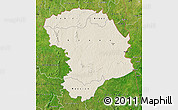 Shaded Relief Map of Bouna, satellite outside