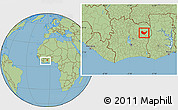 Savanna Style Location Map of Nassian, within the entire country