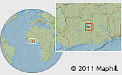 Savanna Style Location Map of Nassian, hill shading