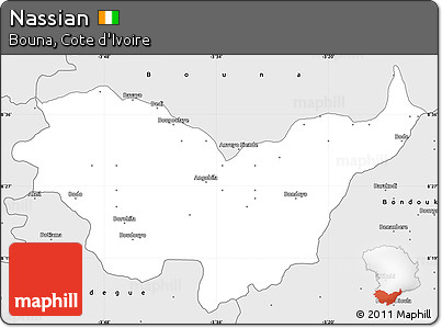 Silver Style Simple Map of Nassian