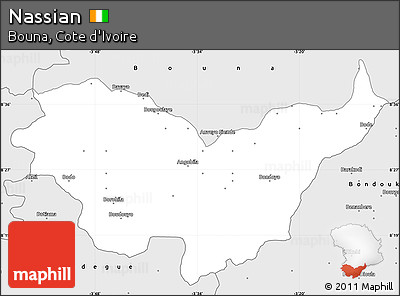 Silver Style Simple Map of Nassian