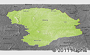 Physical Panoramic Map of Bouna, darken, desaturated