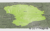 Physical Panoramic Map of Bouna, darken, semi-desaturated