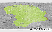 Physical Panoramic Map of Bouna, desaturated