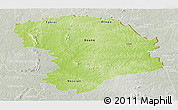 Physical Panoramic Map of Bouna, lighten, semi-desaturated