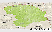 Physical Panoramic Map of Bouna, shaded relief outside