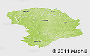 Physical Panoramic Map of Bouna, single color outside