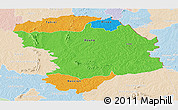 Political Panoramic Map of Bouna, lighten